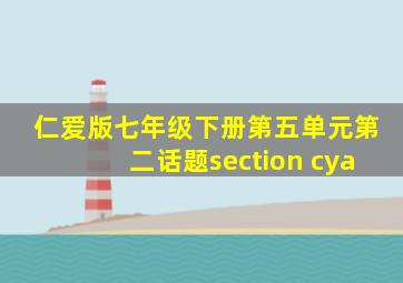 仁爱版七年级下册第五单元第二话题section cya